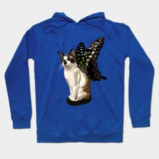 Seal Point Snowshoe Siamese Tailed Jay Flitter Kitty Hoodie